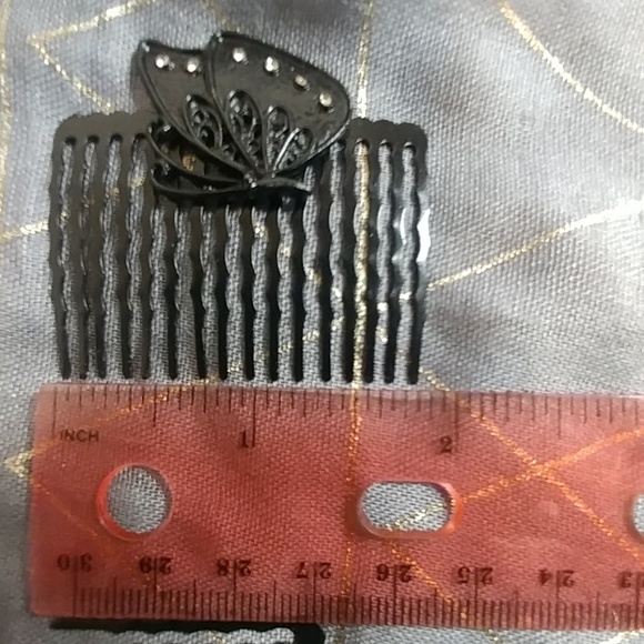 6 Black Butterfly Hair Combs - Picture 6 of 7